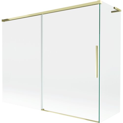 Mexen Rox L parawan nawannowy 2-skrzydłowy rozsuwany 190 + 90 x 150 cm, transparent, złoty - 8C9L-190-090-50-00