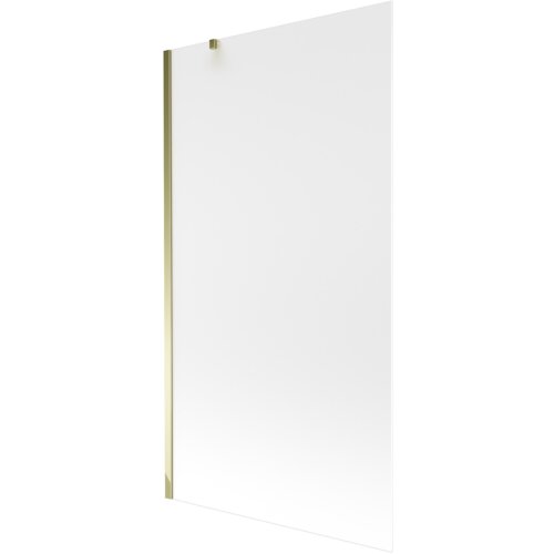 Szklany parawan nawannowy o matowej powierzchni z jednym skrzydłem, posiada złote elementy montażowe. Produkt ma wymiary 100 x 150 cm.