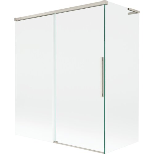 Mexen Rox L parawan nawannowy 2-skrzydłowy rozsuwany 140 + 70 x 150 cm, transparent, nikiel szczotkowany - 8C9L-140-070-97-00