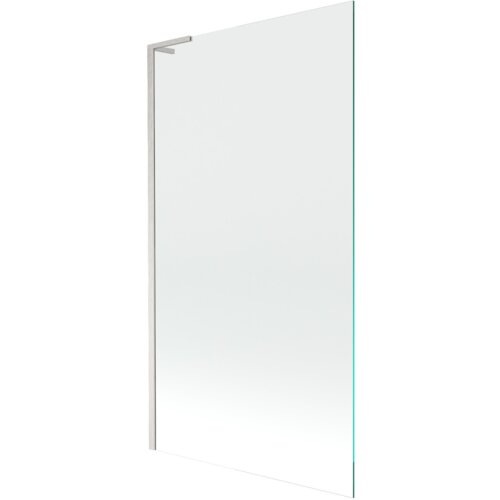Przezroczysty parawan nawannowy z jednym skrzydłem, wykonany z niklu szczotkowanego, o wymiarach 100 x 150 cm. Produkt ma prostą, nowoczesną konstrukcję z metalowym uchwytem.