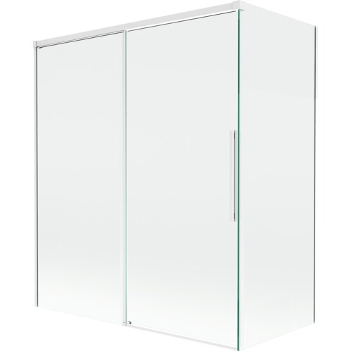 Mexen Rox parawan nawannowy 2-skrzydłowy rozsuwany 140 + 70 x 150 cm, transparent, biały - 8C9-140-070-20-00