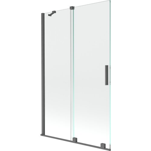 Mexen Velar parawan nawannowy 2-skrzydłowy rozsuwany 110 x 150 cm, transparent, gun gray szczotkowany - 896-110-000-01-66