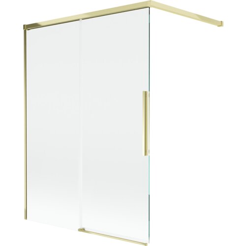 Mexen Rox parawan nawannowy 2-skrzydłowy rozsuwany 120 x 150 cm, transparent, złoty - 8C9-120-003-50-00