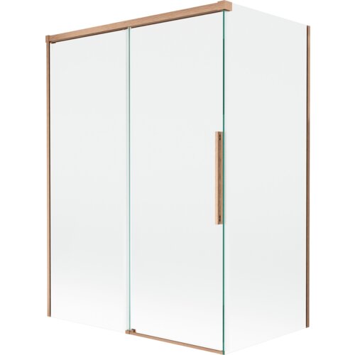Mexen Rox parawan nawannowy 2-skrzydłowy rozsuwany 120 + 70 x 150 cm, transparent, miedż szczotkowana - 8C9-120-070-65-00