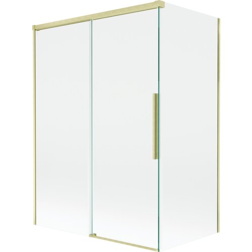 Mexen Rox parawan nawannowy 2-skrzydłowy rozsuwany 120 + 70 x 150 cm, transparent, złoty szczotkowany - 8C9-120-070-55-00