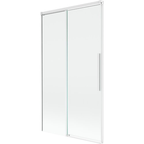 Mexen Rox parawan nawannowy 2-skrzydłowy rozsuwany 100 x 150 cm, transparent, biały - 8C9-100-001-20-00