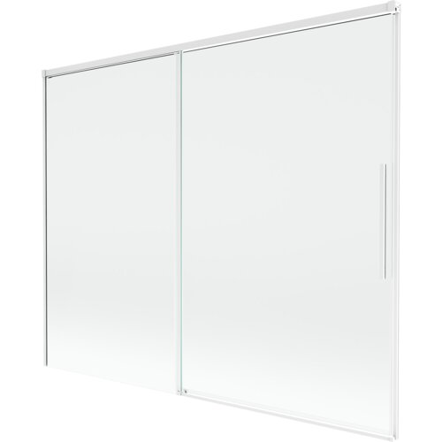 Mexen Rox parawan nawannowy 2-skrzydłowy rozsuwany 190 x 150 cm, transparent, biały - 8C9-190-001-20-00