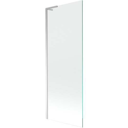 Przezroczysty parawan nawannowy o wymiarach 70 x 150 cm z chromowanymi elementami. Produkt ma prosty, nowoczesny design.