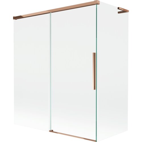 Mexen Rox L parawan nawannowy 2-skrzydłowy rozsuwany 140 + 70 x 150 cm, transparent, różowe złoto - 8C9L-140-070-60-00