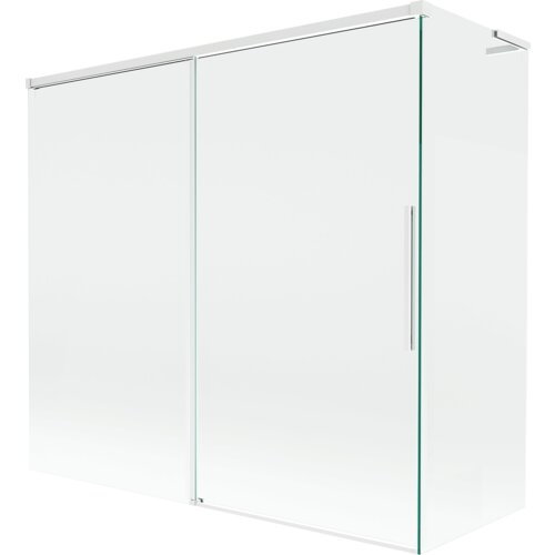 Mexen Rox L parawan nawannowy 2-skrzydłowy rozsuwany 170 + 80 x 150 cm, transparent, biały - 8C9L-170-080-20-00