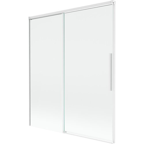 Mexen Rox parawan nawannowy 2-skrzydłowy rozsuwany 140 x 150 cm, transparent, biały - 8C9-140-001-20-00