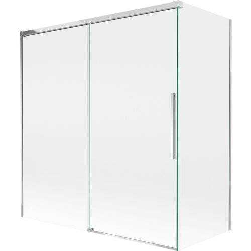 Mexen Rox parawan nawannowy 2-skrzydłowy rozsuwany 150 + 70 x 150 cm, transparent, chrom - 8C9-150-070-01-00