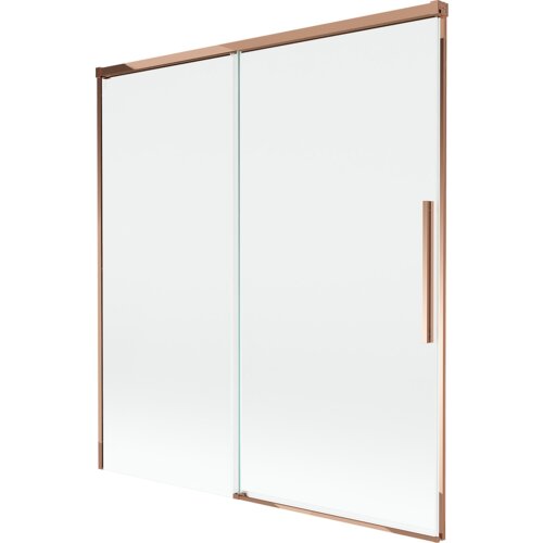 Mexen Rox parawan nawannowy 2-skrzydłowy rozsuwany 150 x 150 cm, transparent, różowe złoto - 8C9-150-001-60-00