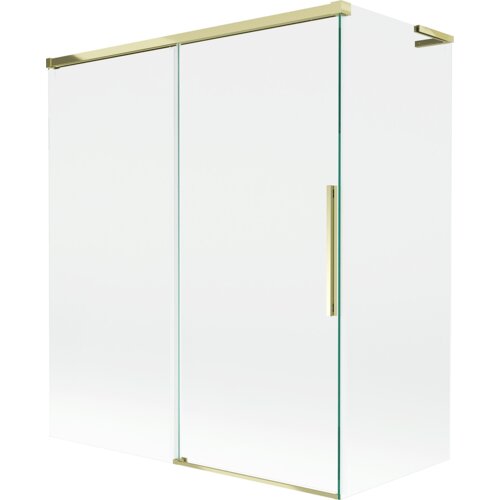 Mexen Rox L parawan nawannowy 2-skrzydłowy rozsuwany 140 + 70 x 150 cm, transparent, złoty - 8C9L-140-070-50-00