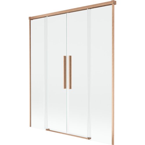 Mexen Rox parawan nawannowy 2-skrzydłowy rozsuwany 160 x 150 cm, transparent, miedź szczotkowana - 8C9-160-002-65-00
