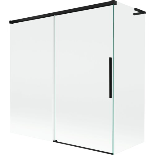Mexen Rox L parawan nawannowy 2-skrzydłowy rozsuwany 160 + 80 x 150 cm, transparent, czarny - 8C9L-160-080-70-00