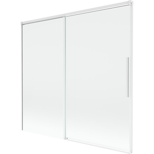 Mexen Rox parawan nawannowy 2-skrzydłowy rozsuwany 170 x 150 cm, transparent, biały - 8C9-170-001-20-00