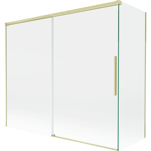 Mexen Rox parawan nawannowy 2-skrzydłowy rozsuwany 180 + 90 x 150 cm, transparent, złoty szczotkowany - 8C9-180-090-55-00
