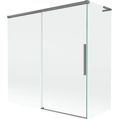 Mexen Rox L parawan nawannowy 2-skrzydłowy rozsuwany 160 + 75 x 150 cm, transparent, gun metal - 8C9L-160-075-95-00