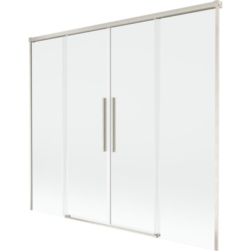 Mexen Rox parawan nawannowy 2-skrzydłowy rozsuwany 180 x 150 cm, transparent, nikiel szczotkowany - 8C9-180-002-97-00