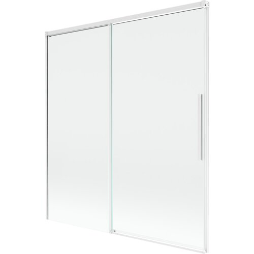 Mexen Rox parawan nawannowy 2-skrzydłowy rozsuwany 150 x 150 cm, transparent, biały - 8C9-150-001-20-00