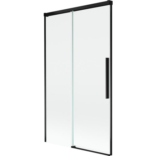 Mexen Rox parawan nawannowy 2-skrzydłowy rozsuwany 100 x 150 cm, transparent, czarny - 8C9-100-001-70-00