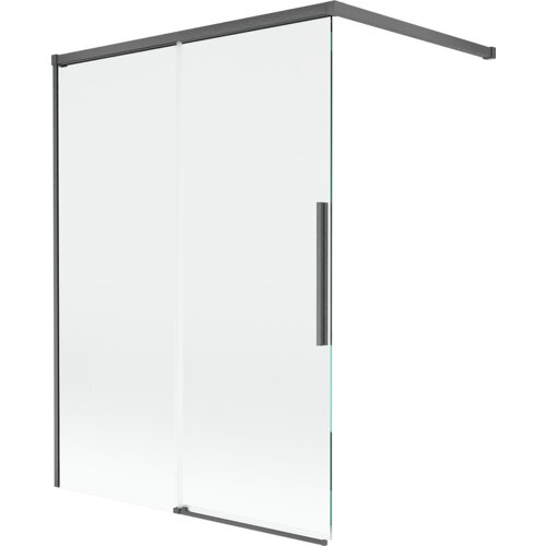 Mexen Rox parawan nawannowy 2-skrzydłowy rozsuwany 120 x 150 cm, transparent, gun gray szczotkowany - 8C9-100-003-66-00