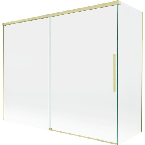 Mexen Rox parawan nawannowy 2-skrzydłowy rozsuwany 190 + 90 x 150 cm, transparent, złoty szczotkowany - 8C9-190-090-55-00
