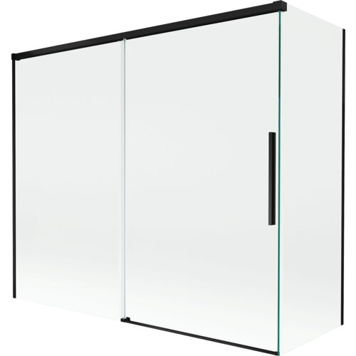 Mexen Rox parawan nawannowy 2-skrzydłowy rozsuwany 180 + 90 x 150 cm, transparent, czarny - 8C9-180-090-70-00