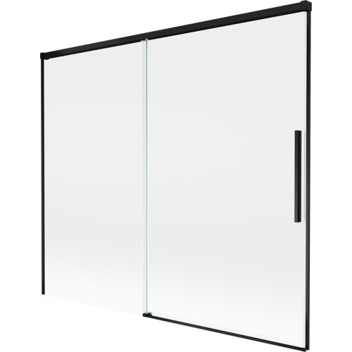 Mexen Rox parawan nawannowy 2-skrzydłowy rozsuwany 180 x 150 cm, transparent, czarny - 8C9-180-001-70-00