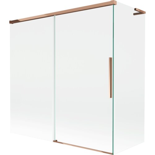 Mexen Rox L parawan nawannowy 2-skrzydłowy rozsuwany 160 + 80 x 150 cm, transparent, różowe złoto - 8C9L-160-080-60-00