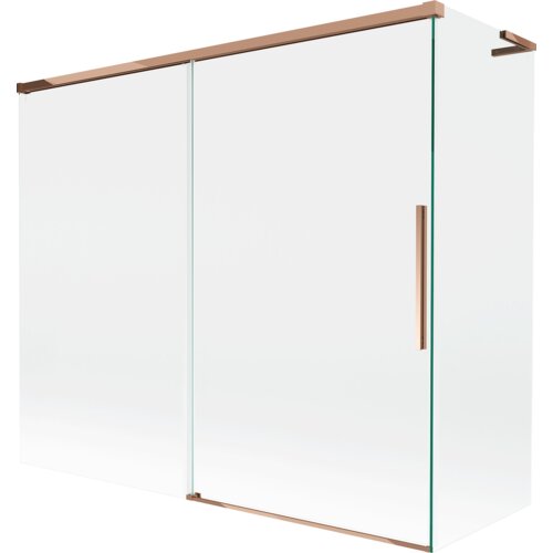 Mexen Rox L parawan nawannowy 2-skrzydłowy rozsuwany 180 + 80 x 150 cm, transparent, różowe złoto - 8C9L-180-080-60-00