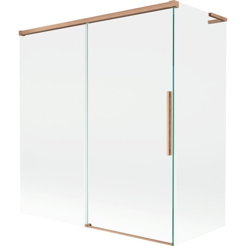 Mexen Rox L parawan nawannowy 2-skrzydłowy rozsuwany 150 + 70 x 150 cm, transparent, miedź szczotkowana - 8C9L-150-070-65-00