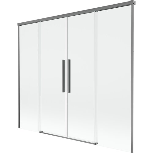 Mexen Rox parawan nawannowy 2-skrzydłowy rozsuwany 170 x 150 cm, transparent, gun metal - 8C9-170-002-95-00