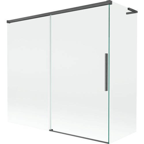 Mexen Rox L parawan nawannowy 2-skrzydłowy rozsuwany 170 + 75 x 150 cm, transparent, gun gray szczotkowany - 8C9L-170-075-66-00