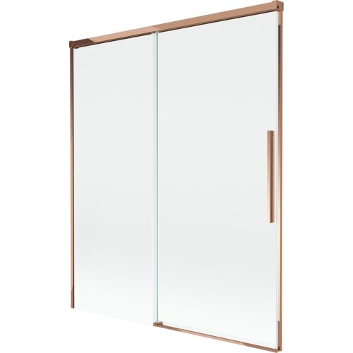 Mexen Rox parawan nawannowy 2-skrzydłowy rozsuwany 140 x 150 cm, transparent, różowe złoto - 8C9-140-001-60-00
