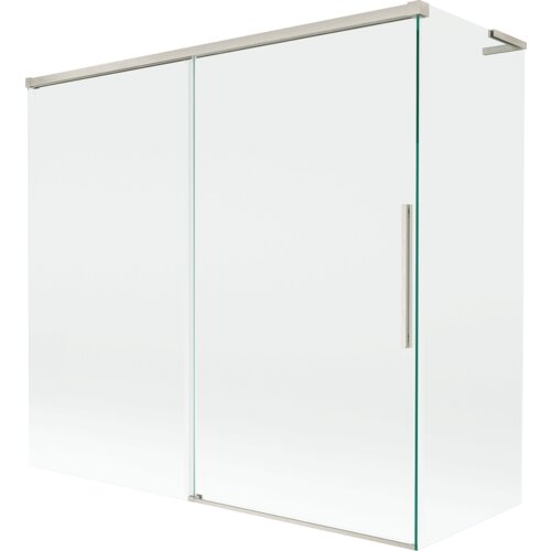 Mexen Rox L parawan nawannowy 2-skrzydłowy rozsuwany 170 + 80 x 150 cm, transparent, nikiel szczotkowany - 8C9L-170-080-97-00