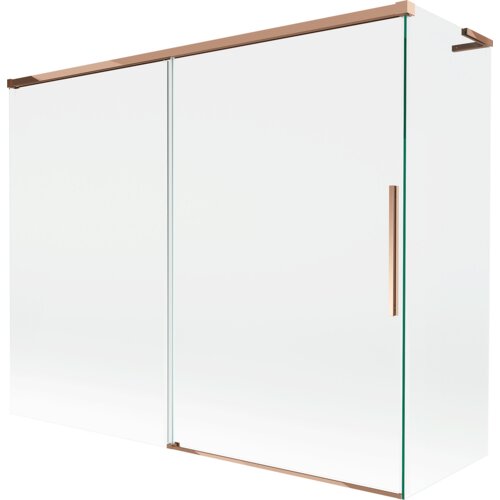 Mexen Rox L parawan nawannowy 2-skrzydłowy rozsuwany 190 + 80 x 150 cm, transparent, różowe złoto - 8C9L-190-080-60-00