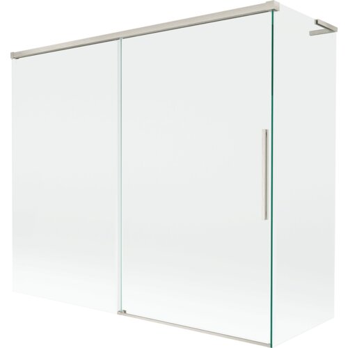 Mexen Rox L parawan nawannowy 2-skrzydłowy rozsuwany 180 + 80 x 150 cm, transparent, nikiel szczotkowany - 8C9L-180-080-97-00