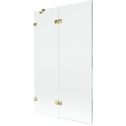 Mexen Lunar parawan nawannowy 2-skrzydłowy lewy 110 x 150 cm, transparent, złoty - 897-110-100-50-00-L