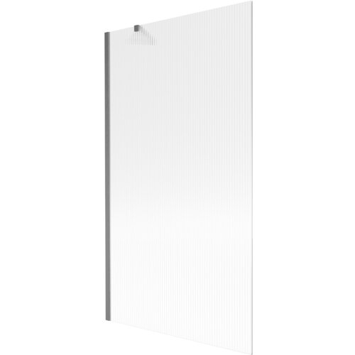 Przedstawiony jest parawan nawannowy o wymiarach 100 x 150 cm z prążkowaną powierzchnią i szczotkowanym wykończeniem w kolorze gun gray. Produkt to "Mexen Next parawan nawannowy 1-skrzydłowy 100 x 150 cm, prążki, gun gray szczotkowany - 895-100-000-00-09-66".