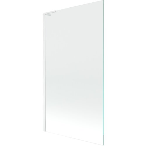 Przezroczysty parawan nawannowy o wymiarach 100 x 150 cm z białą ramą, oznaczony jako "Mexen Next L parawan nawannowy 1-skrzydłowy 100 x 150 cm, transparent, biały - 895-100-000-03-00-20". Produkt ma prostą, minimalistyczną konstrukcję.