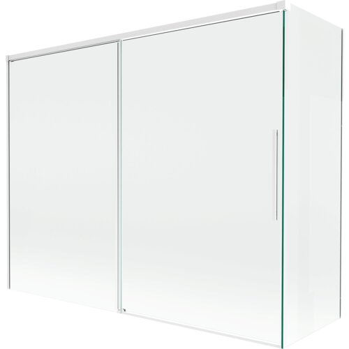 Mexen Rox parawan nawannowy 2-skrzydłowy rozsuwany 190 + 80 x 150 cm, transparent, biały - 8C9-190-080-20-00