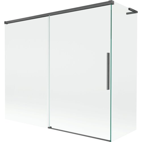 Mexen Rox L parawan nawannowy 2-skrzydłowy rozsuwany 180 + 80 x 150 cm, transparent, gun gray szczotkowany - 8C9L-180-080-66-00