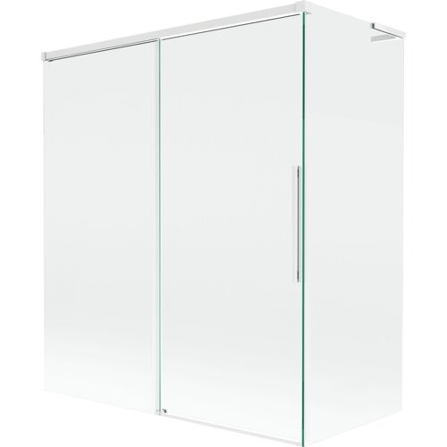 Mexen Rox L parawan nawannowy 2-skrzydłowy rozsuwany 140 + 70 x 150 cm, transparent, biały - 8C9L-140-070-20-00