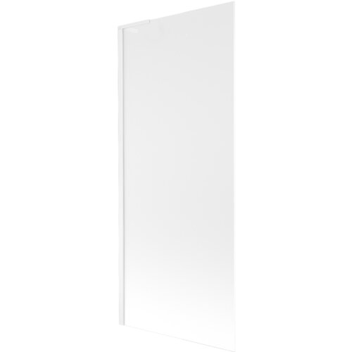 Na zdjęciu widoczny jest prostokątny, jednoskrzydłowy parawan nawannowy o matowej, szronionej powierzchni w białym kolorze. Produkt ma minimalistyczny design i gładką powierzchnię bez dodatkowych elementów dekoracyjnych.