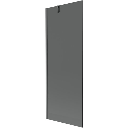 Na zdjęciu znajduje się prostokątny, jednoskrzydłowy parawan nawannowy w kolorze grafitowym z metalicznym wykończeniem. Produkt ma minimalistyczny design z widocznym uchwytem montażowym na górze.