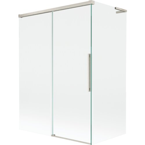 Mexen Rox L parawan nawannowy 2-skrzydłowy rozsuwany 120 + 70 x 150 cm, transparent, nikiel szczotkowany - 8C9L-120-070-97-00