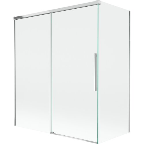 Mexen Rox parawan nawannowy 2-skrzydłowy rozsuwany 140 + 70 x 150 cm, transparent, chrom - 8C9-140-070-01-00