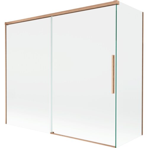 Mexen Rox parawan nawannowy 2-skrzydłowy rozsuwany 180 + 80 x 150 cm, transparent, miedż szczotkowana - 8C9-180-080-65-00